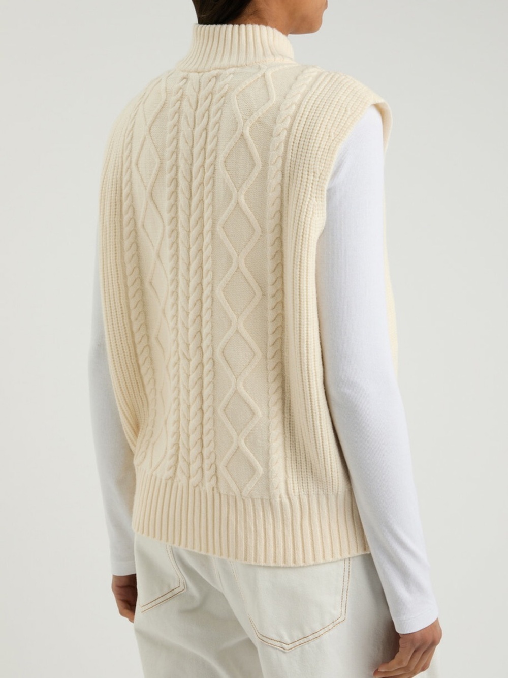 Varley Joilette Cable-knit Vest Cream Small - Picture 3 of 12